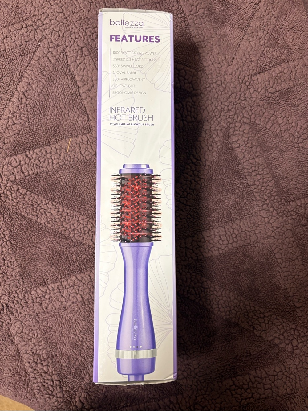 Infrared Hot Brush Volumizer - Purple with Red Barrel